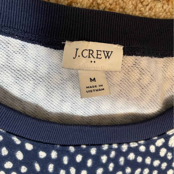 J.Crew boxy crop 100% cotton polkadot pullover sweater women’s size medium - Picture 3 of 5